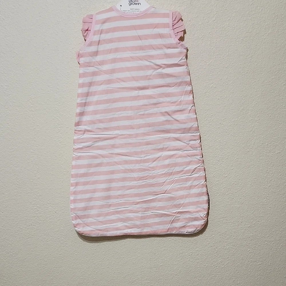 Pink and White Striped Sleeveless Sleep Sack with FLAMINGO - Picture 4 of 8